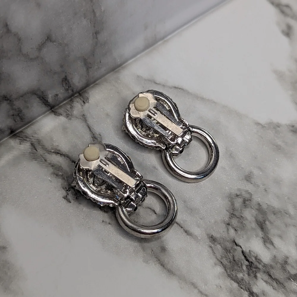 Kenneth Jay Lane for Avon Vintage Panther Door Knocker Clip-On Earrings